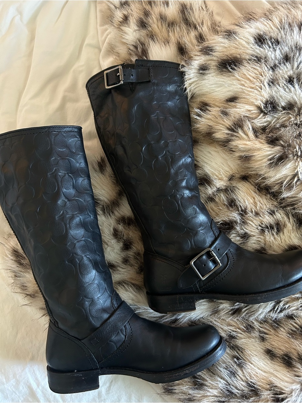 Frye x Coach Collab Knee Boots – Black Leather Size 8